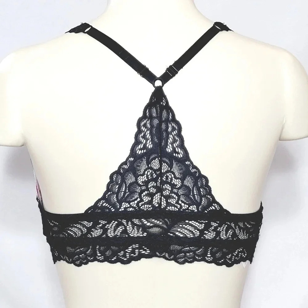 XL Xhilaration Racerback Lace Wire Free Bra Bralette Black  New‎ with Tag
